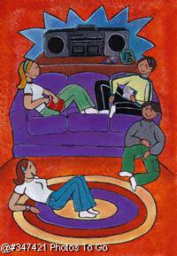 Illustration: Teens hanging out